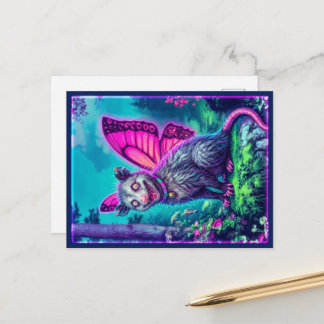 Grillige Vlinder Vleugel Opossum Fantasie Ansichtk Briefkaart