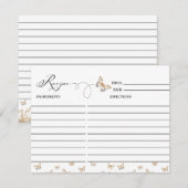 grillige vlinder | Vrijgezellenfeest Recept Kaart (Voorkant / Achterkant)