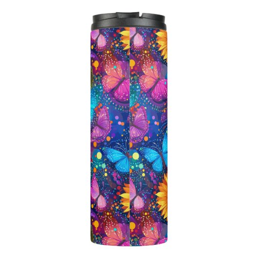 grillige vlinderdroom thermosbeker (Achterkant)