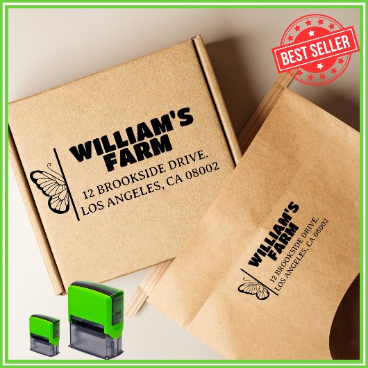 Grillige Vlinderfarm Leuke Retouradres Stempel