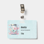 Grillige Vlinders in een Pot Badge (Achterkant met clip)