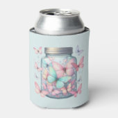 Grillige Vlinders in een Pot Blikjeskoeler (Blikje Voorkant)
