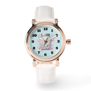 Grillige Vlinders in een Pot Horloge