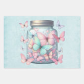 Grillige Vlinders in een Pot Inpakpapier Vel (Voorkant 3)
