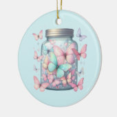 Grillige Vlinders in een Pot Keramisch Ornament (Links)