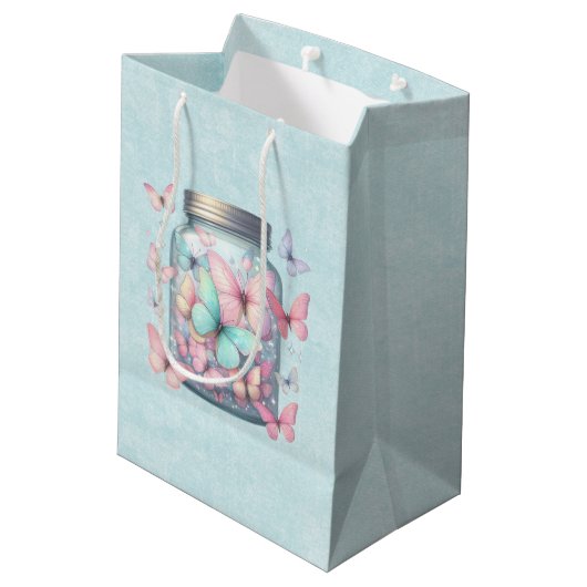 Grillige Vlinders in een Pot Medium Cadeauzakje (Achterkant Gekanteld)