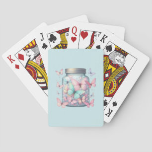 Grillige Vlinders in een Pot Pokerkaarten
