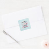 Grillige Vlinders in een Pot Vierkante Sticker (Envelop)