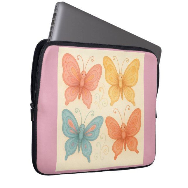 Grillige Vlinders  Laptop Sleeve (Voorkant Rechts)