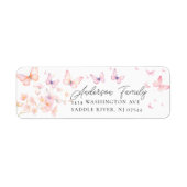 grillige vlinders retourneren adreslabel etiket (Voorkant)