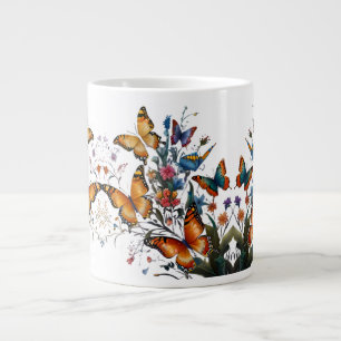 grillige vlindertuin grote koffiekop