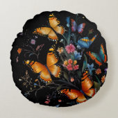 grillige vlindertuin rond kussen (Voorkant)