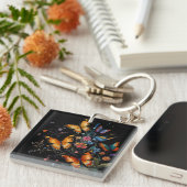 grillige vlindertuin sleutelhanger (Voorkant Rechts)