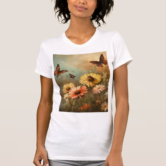 grillige vlindertuin t-shirt (Voorkant)