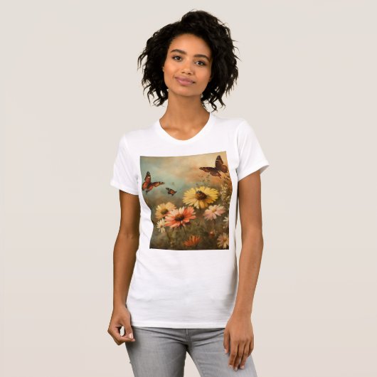grillige vlindertuin t-shirt (Voorkant volledig)