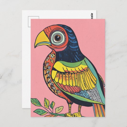 grillige vogel briefkaart (Voorkant / Achterkant)