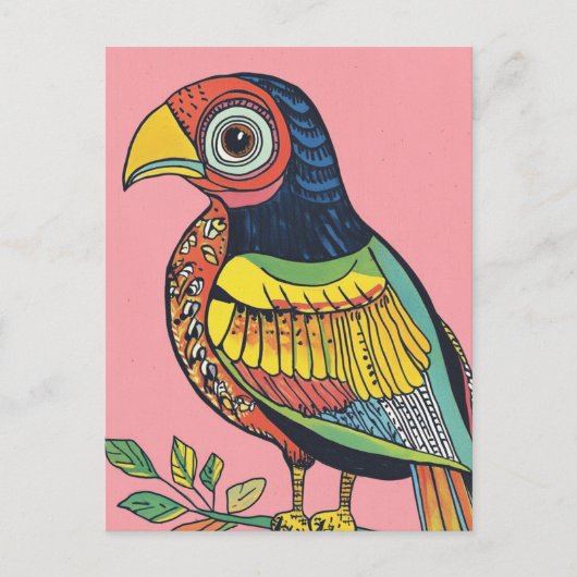 grillige vogel briefkaart (Voorkant)