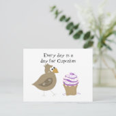 Grillige vogel en cupcake briefkaart (Staand voorkant)