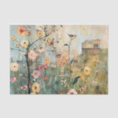 GRILLIGE VOGEL IN DE ONTKOPPELING VAN DE LENTEWEID TISSUEPAPIER (Voorkant)