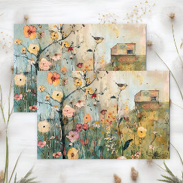 GRILLIGE VOGEL IN DE ONTKOPPELING VAN DE LENTEWEID TISSUEPAPIER