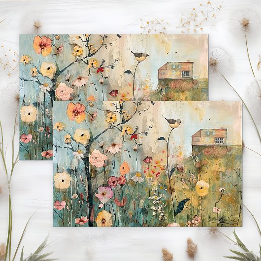 GRILLIGE VOGEL IN DE ONTKOPPELING VAN DE LENTEWEID TISSUEPAPIER