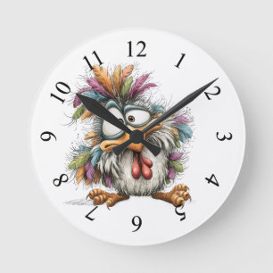 Grillige vogel ronde klok