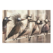 grillige vogel sculpturen decoupage