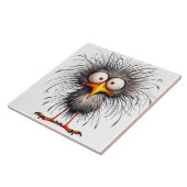 Grillige vogel tegeltje (Zijkant)
