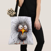 Grillige vogel tote bag (Dichtbij)
