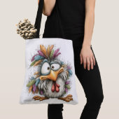 Grillige vogel tote bag (Dichtbij)