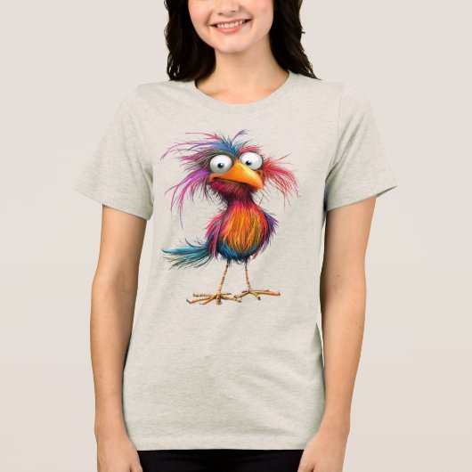 Grillige vogel Tri-Blend shirt (Voorkant)