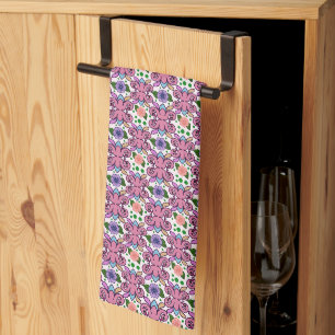 Grillige Vogelfloraal Patroon Theedoek