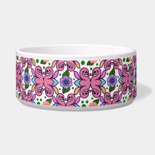 Grillige Vogelfloraal Patroon Voerbakje