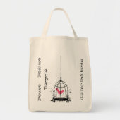 grillige vogelkooi herbruikbare biologische boodsc tote bag (Voorkant)