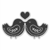 Grillige Vogels en Hart Sticker (Voorkant)