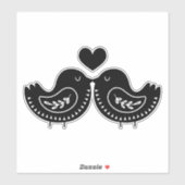 Grillige Vogels en Hart Sticker (Vel)