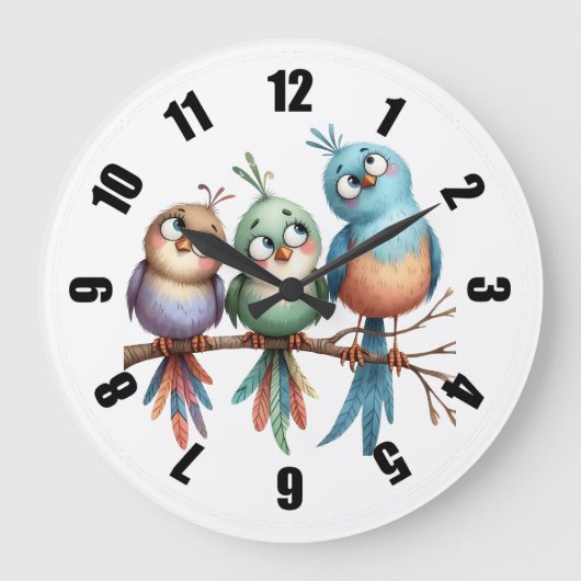 Grillige vogels grote klok (Voorkant)