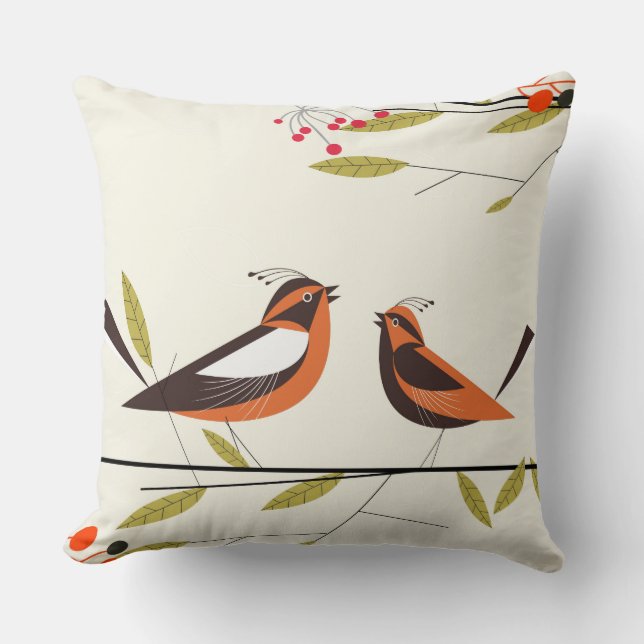 Grillige Vogels Kussenhoes Kussen (Voorkant)