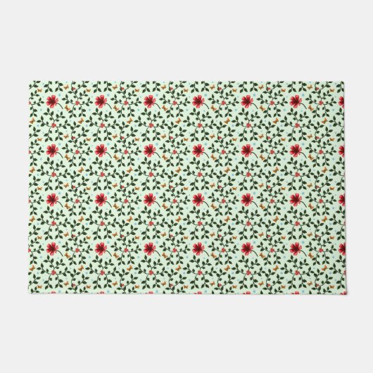 Grillige Volkse Bloemvlinderpatroon Deurmat (Voorkant)