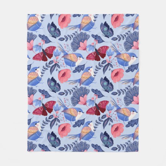 grillige volkskunst bloemenpatroon fleece deken (Voorkant)