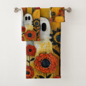 Grillige Volkskunst Halloween Patch Bad Handdoek (Insitu)