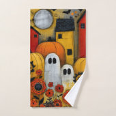 Grillige Volkskunst Halloween Patch Bad Handdoek (Handdoek)