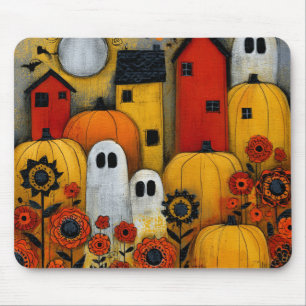 Grillige Volkskunst Halloween Patch Muismat