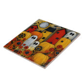Grillige Volkskunst Halloween Patch Tegeltje (Zijkant)