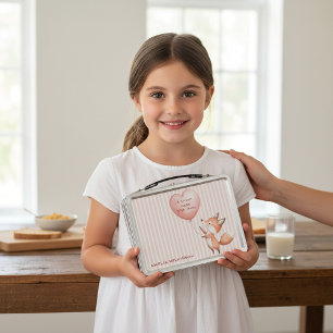 Grillige Vos Hart Ballon Lunchtrommel