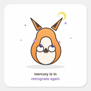 Grillige Vos Illustratie Vierkante Sticker