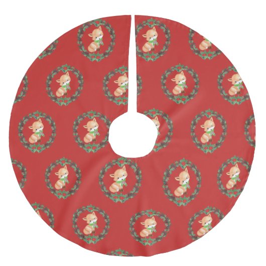 Grillige vos krans kerstboom rok (Voorkant)