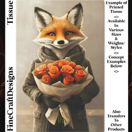 Grillige Vos, Oranje Rozen Boeket DC5 Decoupage Tissuepapier