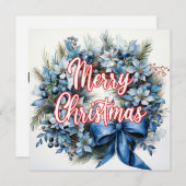 grillige vrolijke kerstkrans feestdagenkaart (Voorkant / Achterkant)