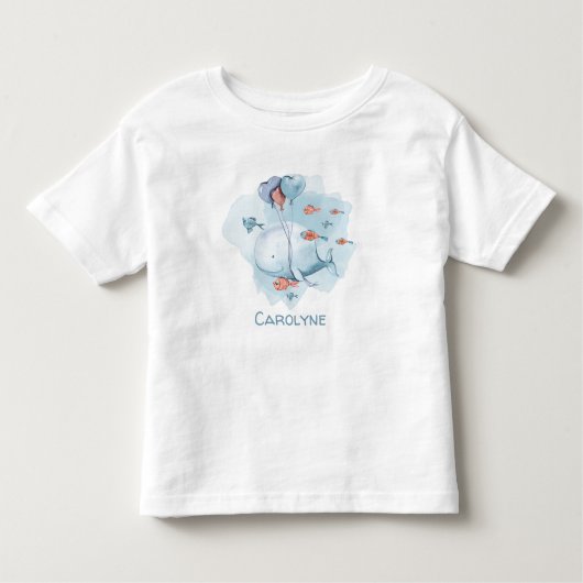 Grillige Wal Met Ballonnen En Vissen Kinder Shirts (Voorkant)
